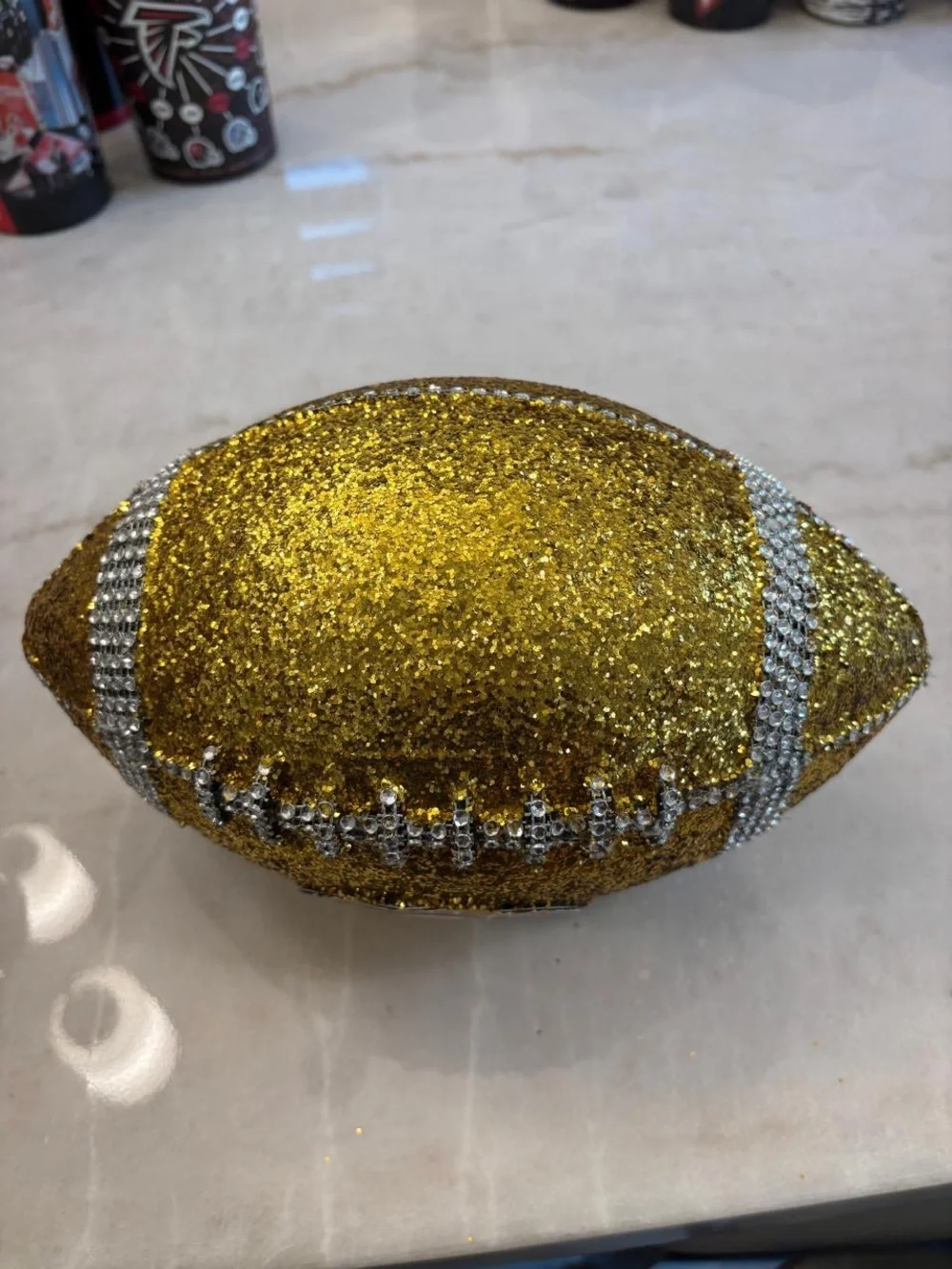 Pittsburgh Steelers Glitter Football Decor Gold Silver Rhinestone 6X Champs A111